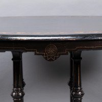 Gillows, attributed. An Aesthetic Movement Tilt Top Dining Table with Floral Inlays - Thumbnail 13