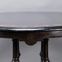 Gillows, attributed. An Aesthetic Movement Tilt Top Dining Table with Floral Inlays - Thumbnail 15