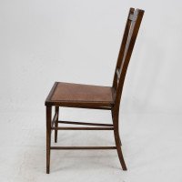 Arts & Crafts Side Chair with Ebony & Pewter Inlays, Probably Waring & Gillow - Thumbnail 3