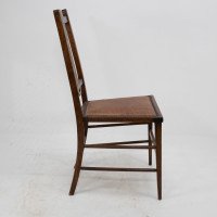 Arts & Crafts Side Chair with Ebony Pewter Inlays, probably Waring & Gillow - Thumbnail 5