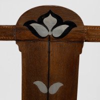 Arts & Crafts Side Chair with Ebony Pewter Inlays, probably Waring & Gillow - Thumbnail 8
