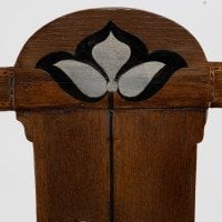 Arts & Crafts Side Chair with Ebony & Pewter Inlays, Probably Waring & Gillow - Thumbnail 10