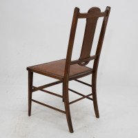 Arts & Crafts Side Chair with Ebony Pewter Inlays, probably Waring & Gillow - Thumbnail 13