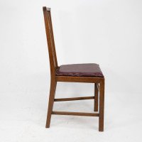 Liberty & Co., Six Arts & Crafts Oak Dining Chairs with Stylised Floral Carving - Thumbnail 5
