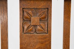 Liberty & Co., Six Arts & Crafts Oak Dining Chairs with Stylised Floral Carving - Thumbnail 10