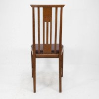 Liberty & Co., Six Arts & Crafts Oak Dining Chairs with Stylised Floral Carving - Thumbnail 11