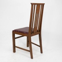 Liberty & Co., Six Arts & Crafts Oak Dining Chairs with Stylised Floral Carving - Thumbnail 12