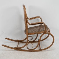 Gustav Siegel Attributed, Made by Thonet, a Bentwood & Cane Rocking Chair - Thumbnail 5