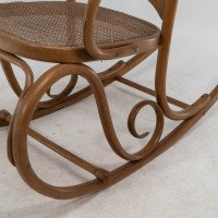 Gustav Siegel Attributed, Made by Thonet, a Bentwood & Cane Rocking Chair - Thumbnail 9