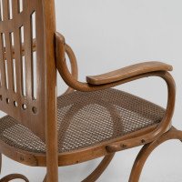 Gustav Siegel Attributed, Made by Thonet, a Bentwood & Cane Rocking Chair - Thumbnail 12