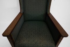 Walter Skull of High Wycombe. Arts & Crafts Oak Armchair with Chequer Inlays to the Arms - Thumbnail 6