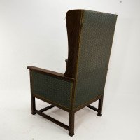 Walter Skull of High Wycombe. Arts & Crafts Oak Armchair with Chequer Inlays to the Arms - Thumbnail 8