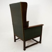 Walter Skull of High Wycombe. Arts & Crafts Oak Armchair with Chequer Inlays to the Arms - Thumbnail 9
