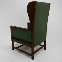 Walter Skull High Wycombe. Arts & Crafts Oak Wing Back Upholstered Armchair - Thumbnail 12
