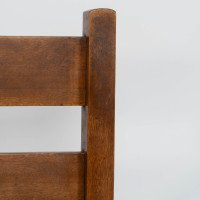 Baillie Scott for J. P. White. An Arts & Crafts Oak & Rush Seat Ladder Back Armchair - Thumbnail 7