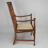 G. M. Ellwood for J. S. Henry. Oak Dining Armchairs with Throne Like Capped Finials - Thumbnail 4