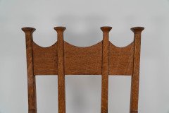 G. M. Ellwood for J. S. Henry. Oak Dining Armchairs with Throne Like Capped Finials - Thumbnail 6