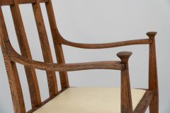 G. M. Ellwood for J. S. Henry. Oak Dining Armchairs with Throne Like Capped Finials - Thumbnail 8