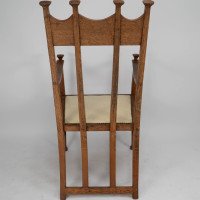 G. M. Ellwood for J. S. Henry. An Oak Dining Armchairs with Throne Like Capped Finials - Thumbnail 11