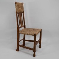 Goodyers of Regent St. George Walton (style Of). An Arts & Crafts Inlaid Rush Seat & Back Chair - Thumbnail 2