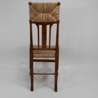 Goodyers of Regent St. George Walton, Style of. An Arts & Crafts Inlaid Rush Seat & Back Chair - Thumbnail 9