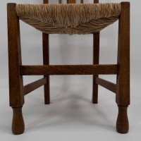 Goodyers of Regent St. George Walton, Style of. Arts & Crafts Inlaid Rush Seat & Back Chair - Thumbnail 10