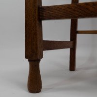 Goodyers of Regent St. George Walton, Style of. An Arts & Crafts Inlaid Rush Seat & Back Chair - Thumbnail 12