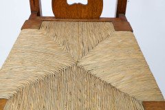 Shapland & Petter, baillie Scott, Style of. Arts & Crafts Oak Rush Seated Chair - Thumbnail 8