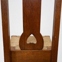 Shapland & Petter, baillie Scott, Style of. Arts & Crafts Oak Rush Seated Chair - Thumbnail 10