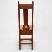 Shapland & Petter, Baillie Scott Style Of, Arts & Crafts Oak Rush Seated Chair - Thumbnail 11