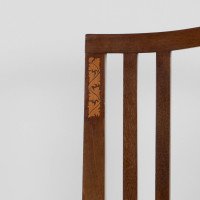 Liberty & Co., attributed, Arts & Crafts Walnut Armchair with Heart Inlays - Thumbnail 7