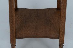 Shapland & Petter. Arts & Crafts Oak Plant Stand with Voysey Style Discs Finials - Thumbnail 10