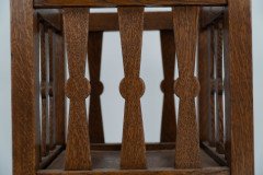 Shapland & Petter. Arts & Crafts Oak Plant Stand with Voysey Style Discs Finials - Thumbnail 9