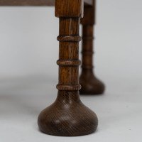 Shapland & Petter. Arts & Crafts Oak Plant Stand with Voysey Style Discs Finials - Thumbnail 12