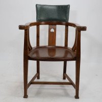 E. A. Taylor Attributed, an Arts & Crafts Oak Tub Chair with a Pierced Heart - Thumbnail 2