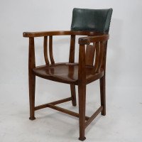 E. A. Taylor Attributed, an Arts & Crafts Oak Tub Chair with a Pierced Heart - Thumbnail 3