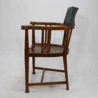 E. A. Taylor Attributed, an Arts & Crafts Oak Tub Chair with a Pierced Heart - Thumbnail 5