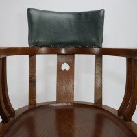 E. A. Taylor Attributed, an Arts & Crafts Oak Tub Chair with a Pierced Heart - Thumbnail 7