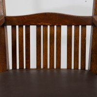Walter Cave Attributed, Arts & Crafts Pair of Oak Armchairs with Curved Backs - Thumbnail 8