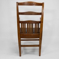 Walter Cave Attributed, Arts & Crafts Pair of Oak Armchairs with Curved Backs - Thumbnail 13