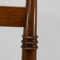 Shapland & Petter. A Pair of Arts & Crafts Oak Dining Chairs with Pierced Hearts - Thumbnail 9