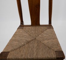 Shapland & Petter. A Pair of Arts & Crafts Oak Dining Chairs with Pierced Hearts - Thumbnail 12