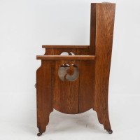 Goodyers of Regent St. An Arts & Crafts Oak Armchair with Stylized Decoration - Thumbnail 4