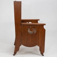 Goodyers of Regent St. An Arts & Crafts Oak Armchair with Stylized Decoration - Thumbnail 5