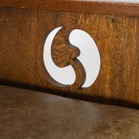 Goodyers of Regent St. Arts & Crafts Oak Armchair with Stylised Decoration - Thumbnail 9