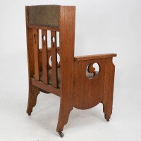 Goodyers of Regent St. Arts & Crafts Oak Armchair with Stylised Decoration - Thumbnail 14