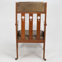 Goodyers of Regent St. Arts & Crafts Oak Armchair with Stylised Decoration - Thumbnail 13