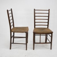 Liberty & Co., a Pair of Arts & Crafts Side Chairs with Finely Rushed Seats - Thumbnail 2