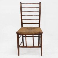 Liberty & Co., a Pair of Arts & Crafts Side Chairs with Finely Rushed Seats - Thumbnail 4