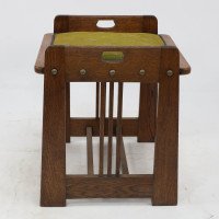 Wilhelm Schmidt Made by Prag-Rudniker. A Vienna Secession Oak Piano Stool - Thumbnail 3